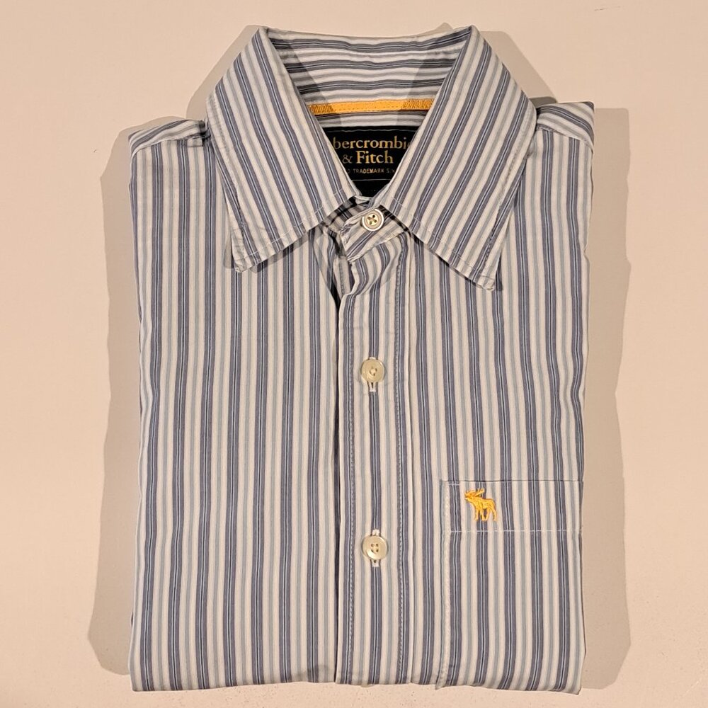 Abercrombie & Fitch Men's Small Long Sleeve Button Down Striped Shirt - Picture 6 of 11